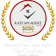 Top Rated Montreal Real Estate Agent Badge for Che Crockatt verified on 2021-01-08 by Rate-My-Agent.com
