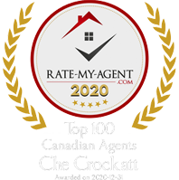 Top 100 Canadian Agent Badge for Che Crockatt verified on 2021-01-08 by Rate-My-Agent.com